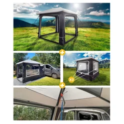Abri gonflable Lodge Air + Tunnel + 3 Murs + Barres de renfort et barres balcon pour abri Lodge Air