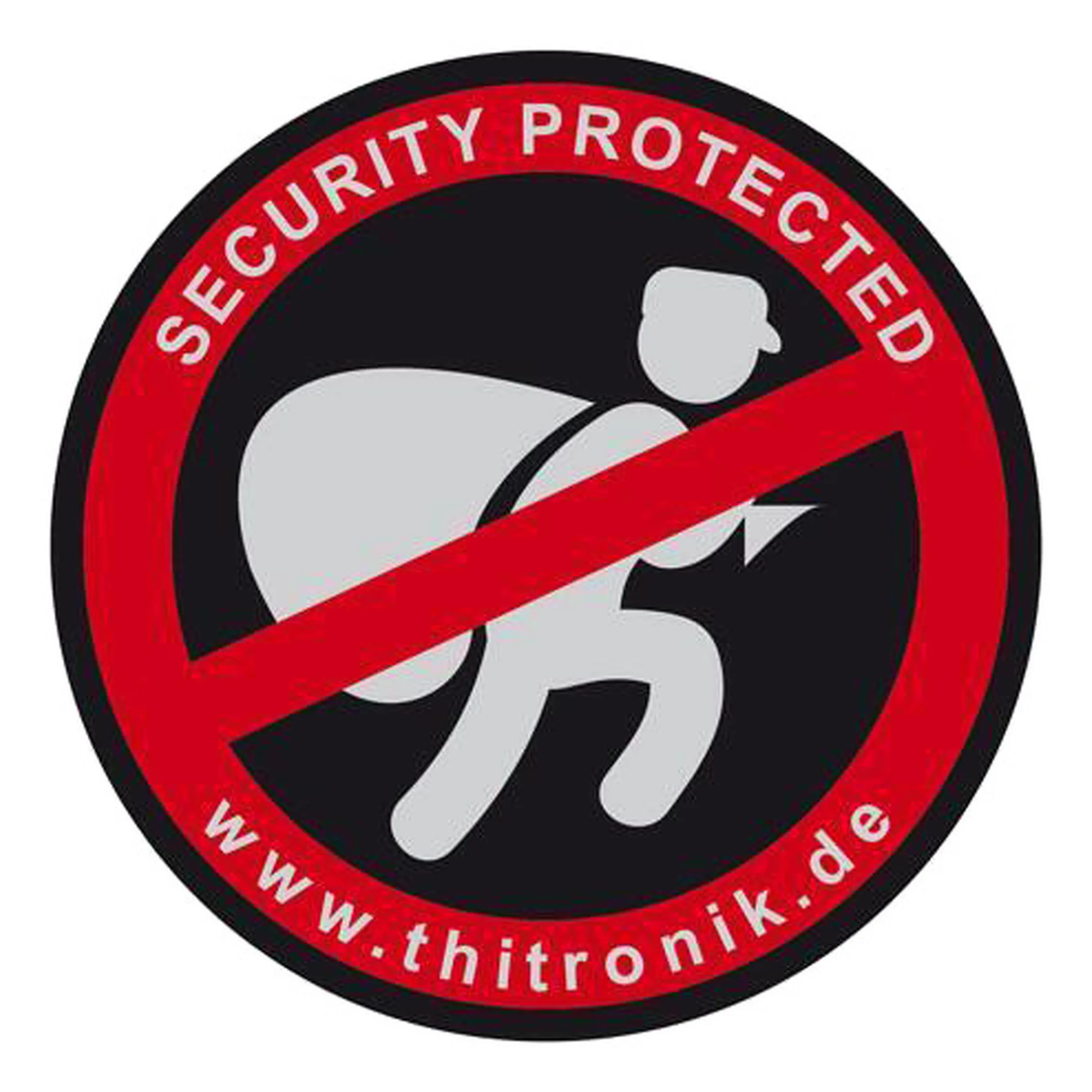 Autocollant d’avertissement « security protected »(lot de 3 pièces)