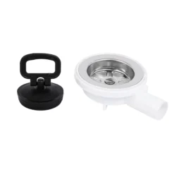 Bonde 90° en acier inoxydable avec bouchon
