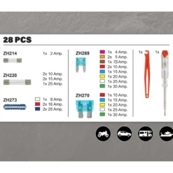 Boîte de fusibles 2A à 75A Accessoires 28 pièces