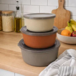 Boîtes alimentaires en fibre de bambou 3 pièces