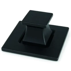 Bouton et rosace carrés noirs