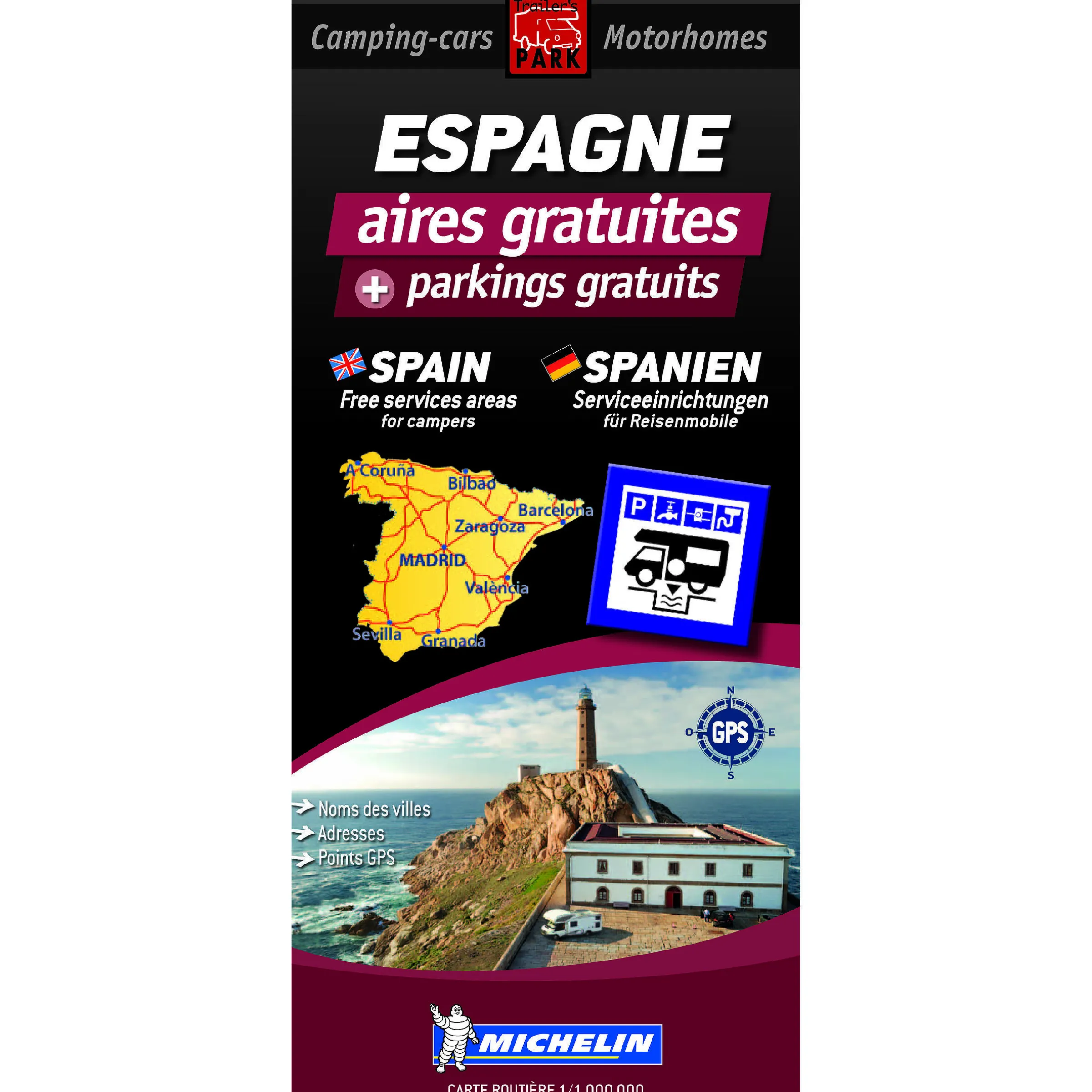Carte routière aires gratuites Espagne