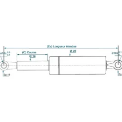Compas à gaz 247 mm pour meuble