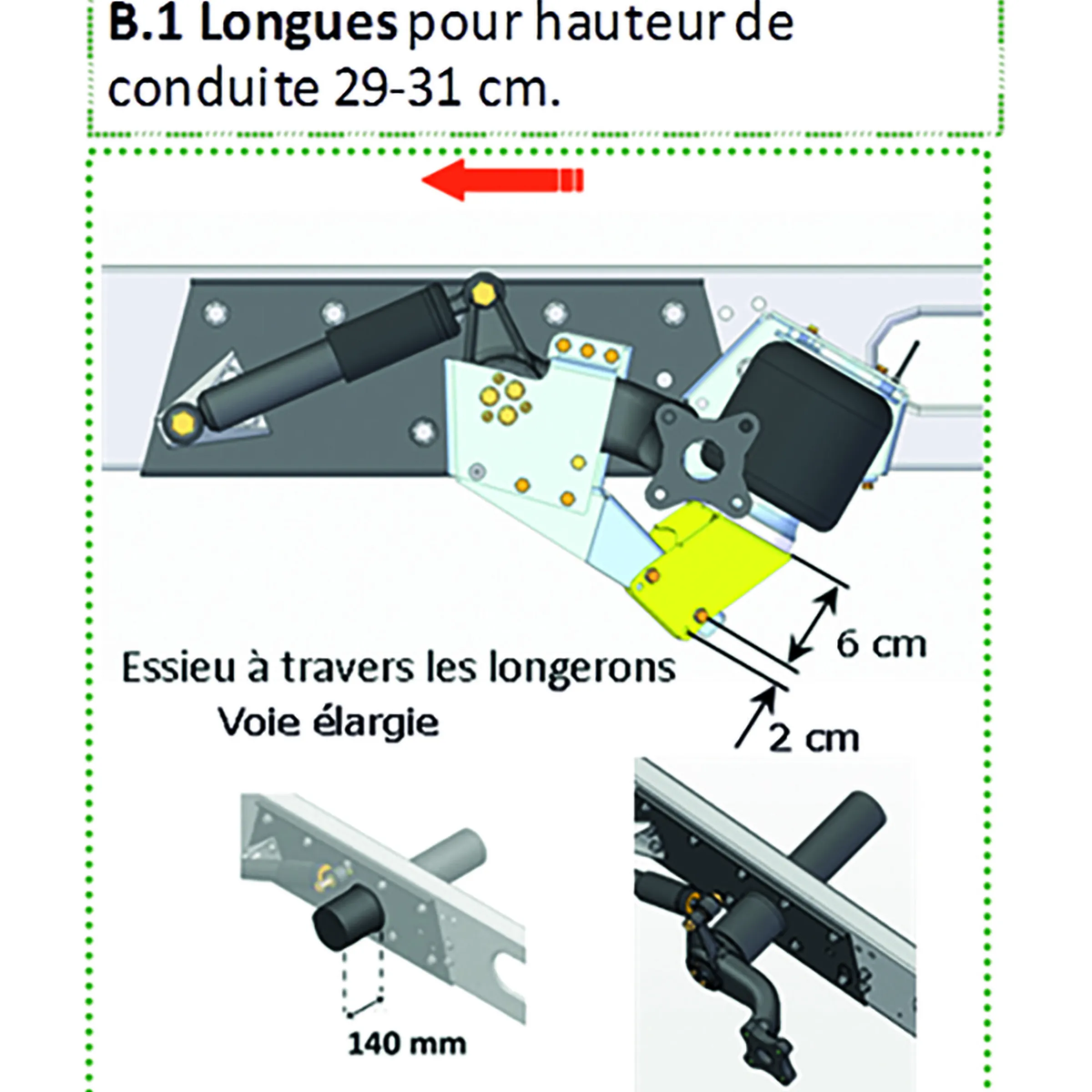 Entretoises métalliques pour suspension châssis X250