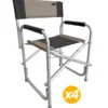 4 Fauteuils directeur Havana Coloris Beige / Gris