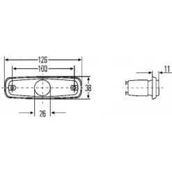Feu de position 126 x 38 mm