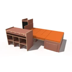 Kit Ghan van L1 (mini 2.50m aménageable) en bois brut