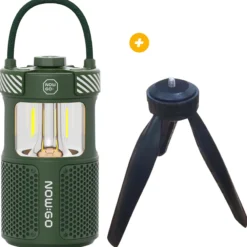 Lampe / enceinte de camping rechargeable + Pied de fixation
