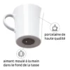 Lot de 2 tasses en porcelaine magnétiques