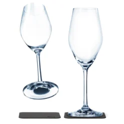 Lot de 2 verres à champagne en cristal aimantés