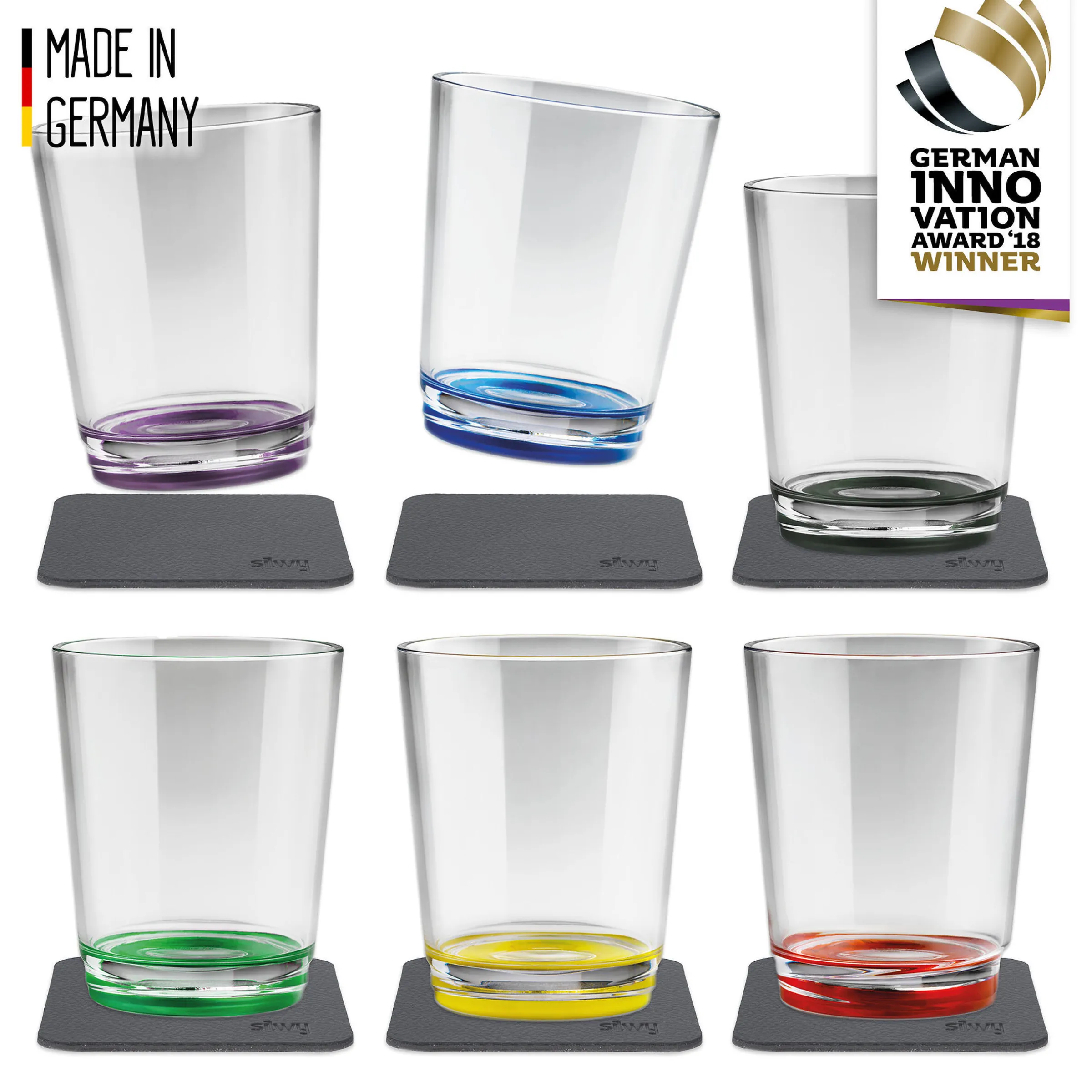 Lot de 6 verres à eau aimantés