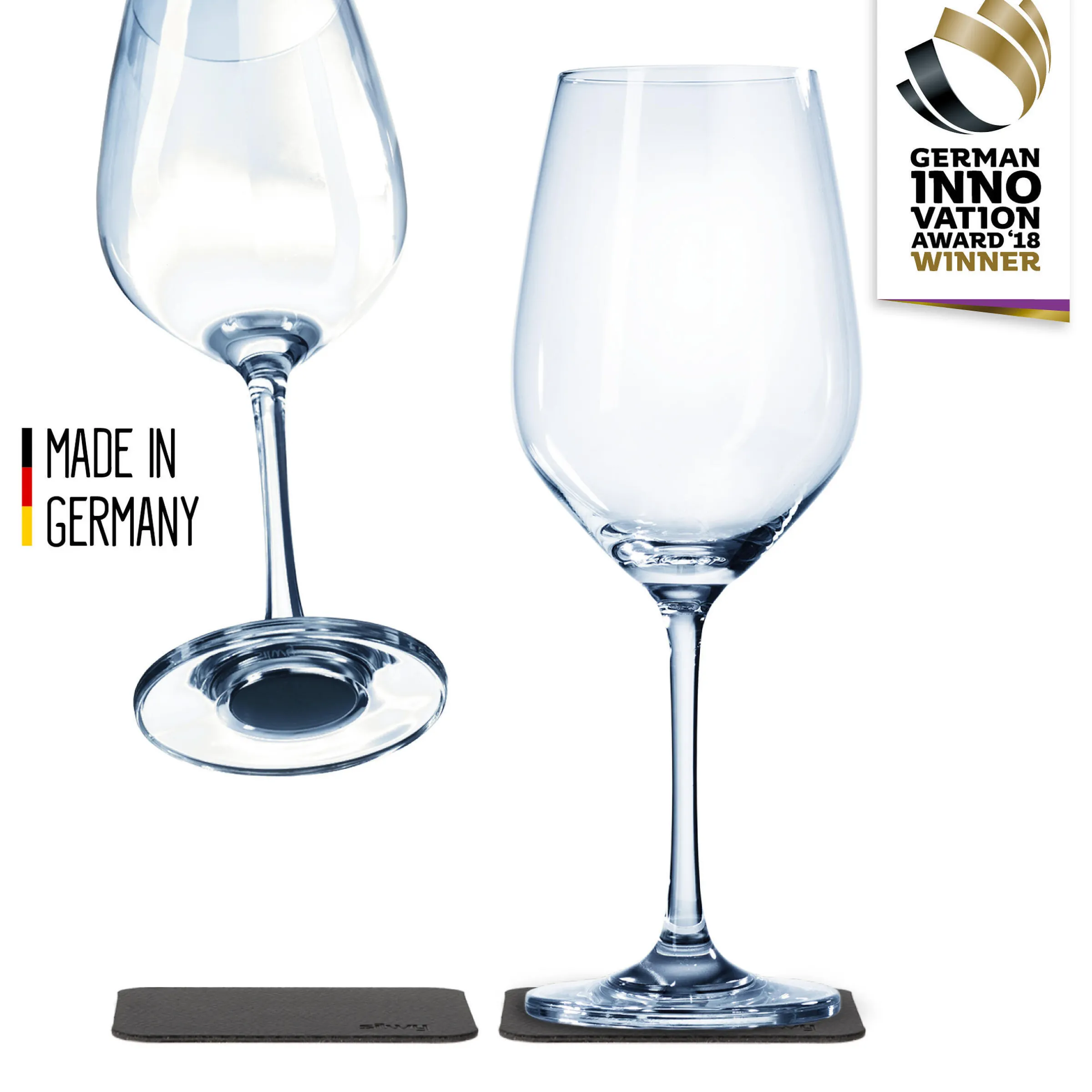 Lot de 2 verres à vin en cristal aimantés