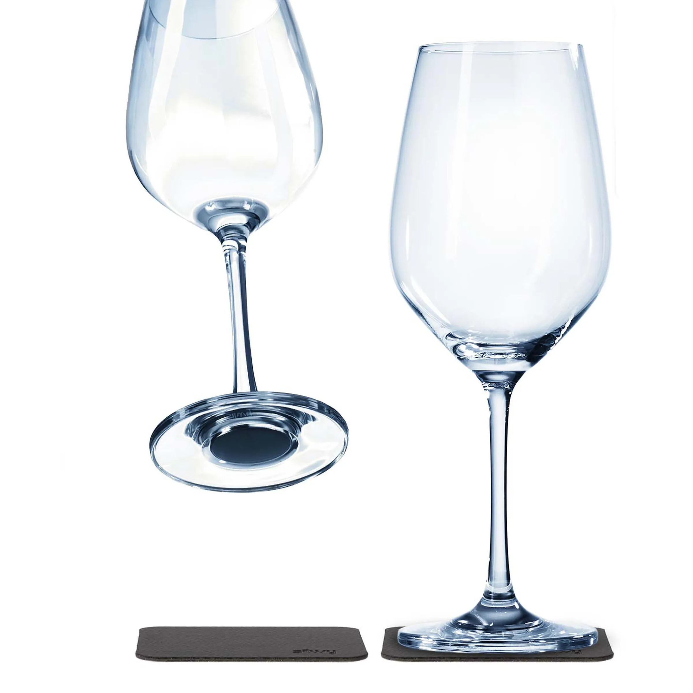 Lot de 2 verres à vin en cristal aimantés
