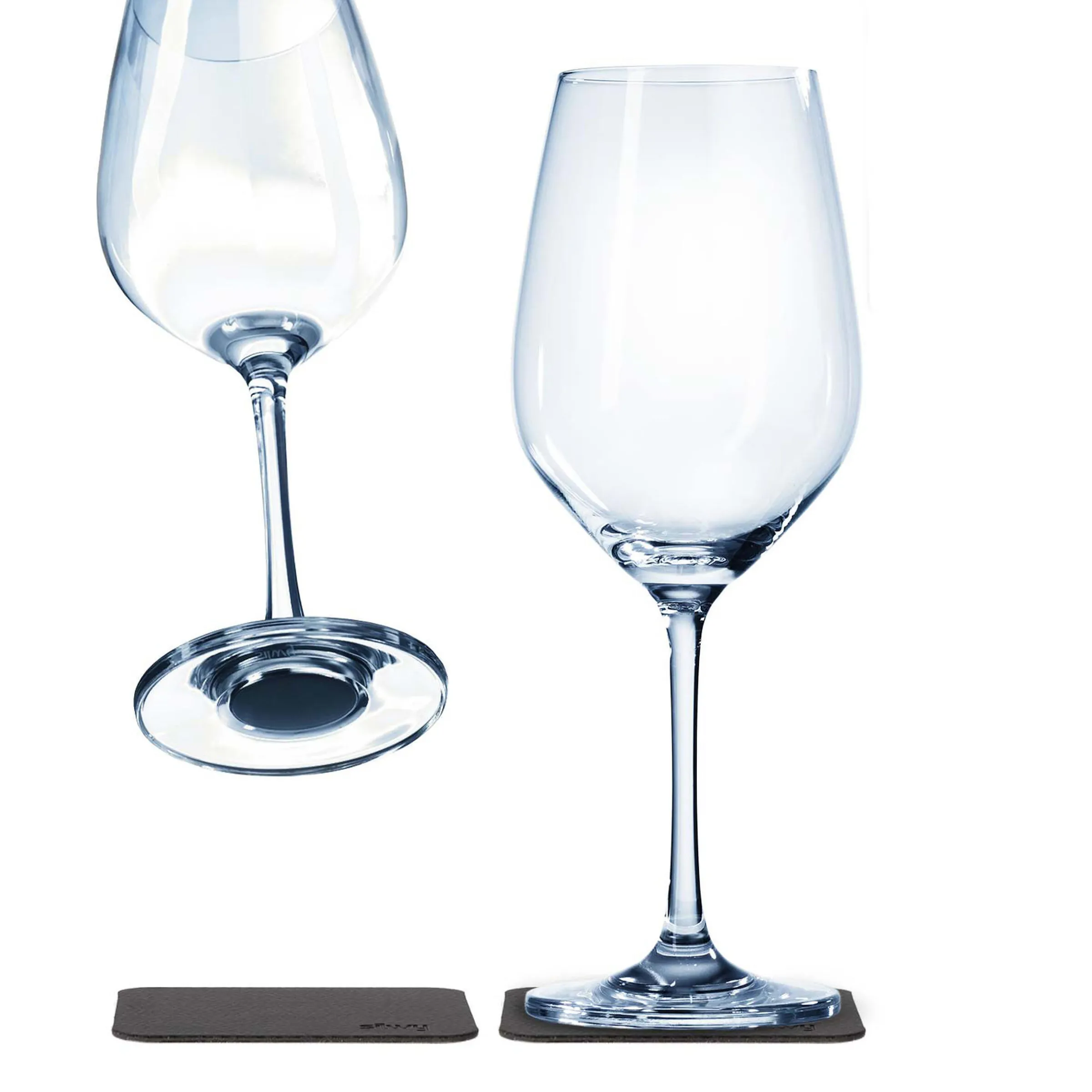 Lot de 2 verres à vin en cristal aimantés