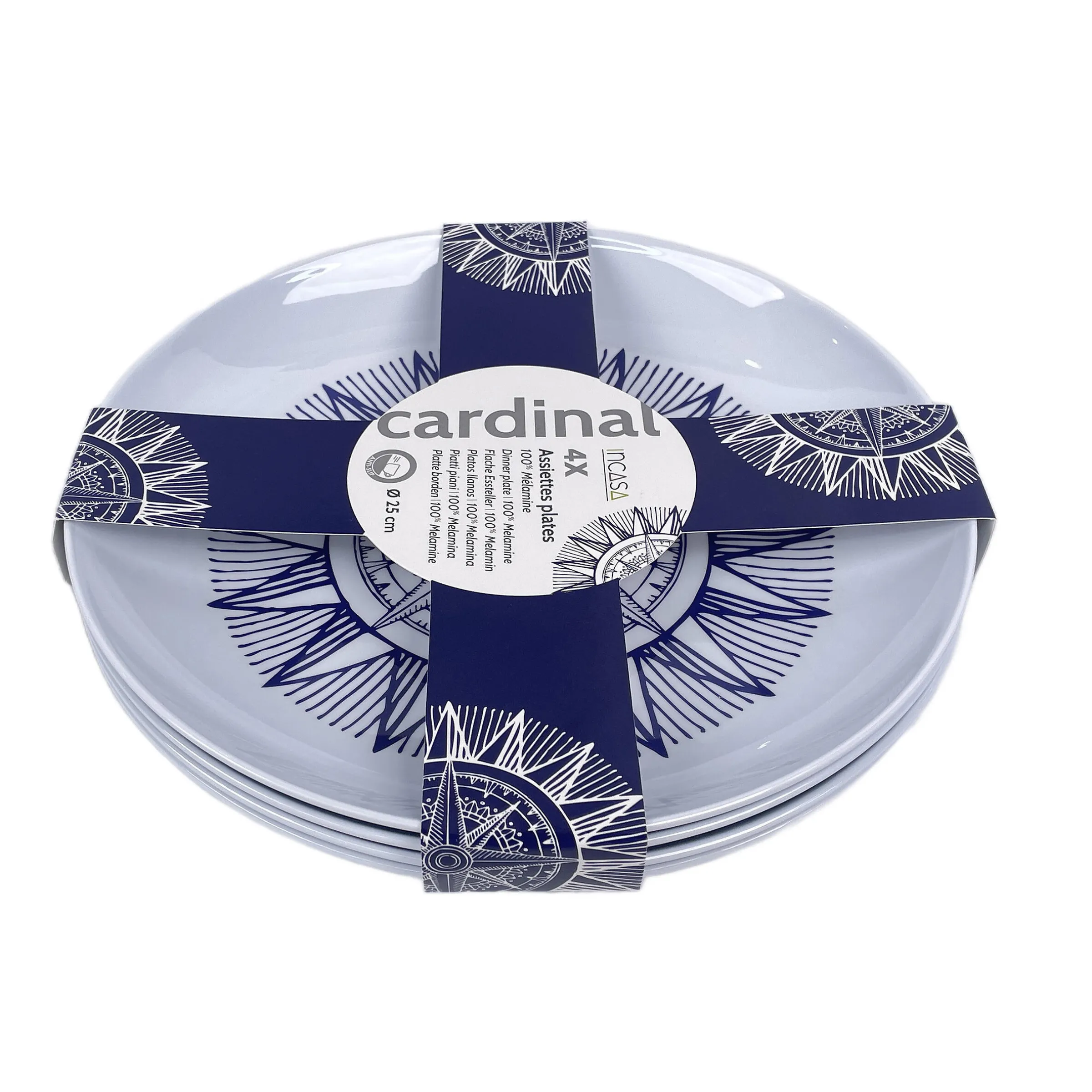Pack 4 assiettes mélamine Cardinal