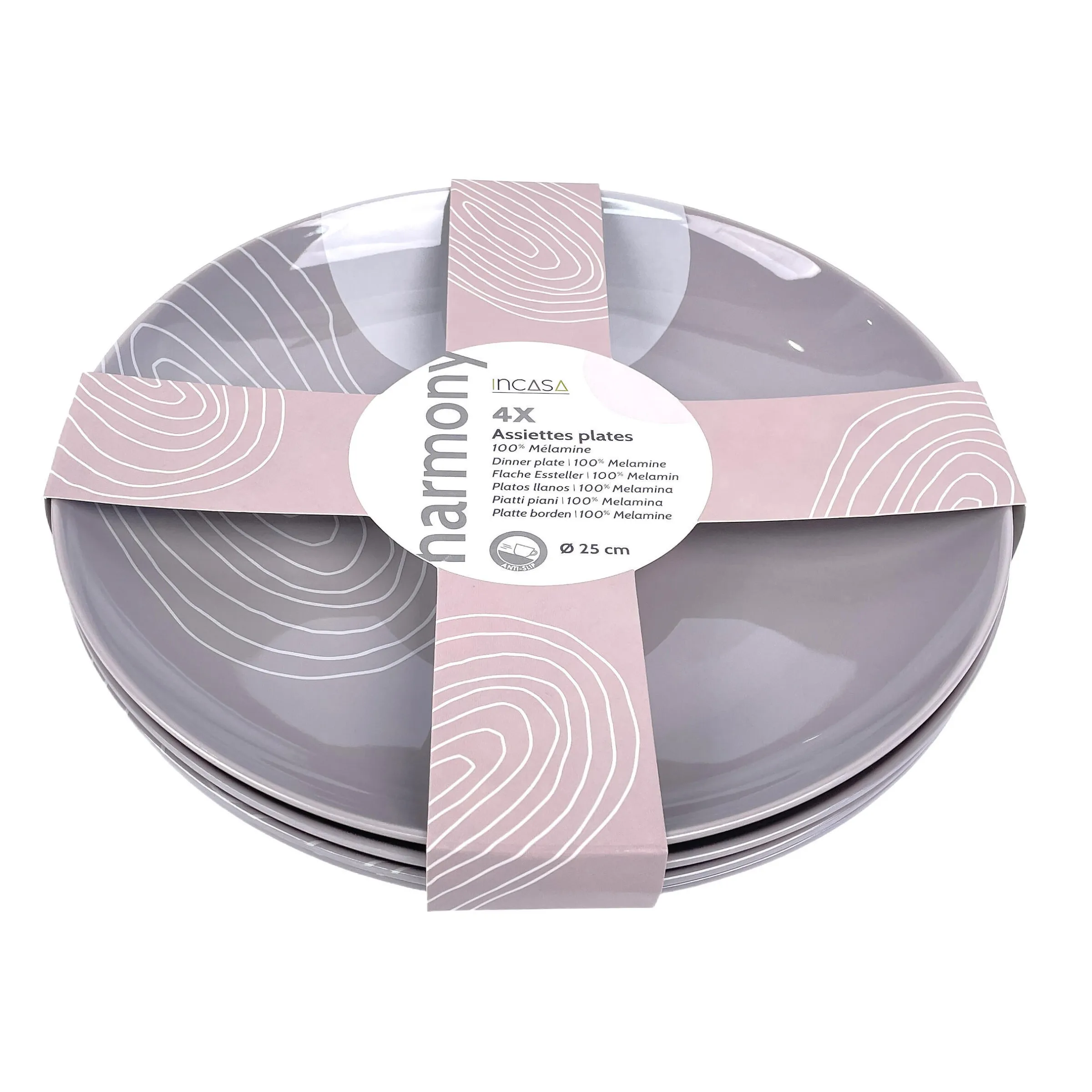 Pack 4 assiettes mélamine Harmony