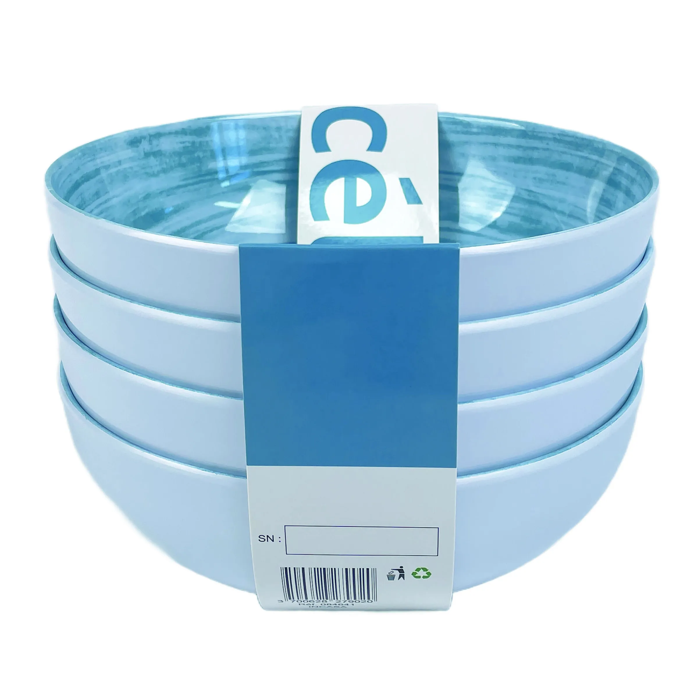 Pack 4 bols mélamine Céleste