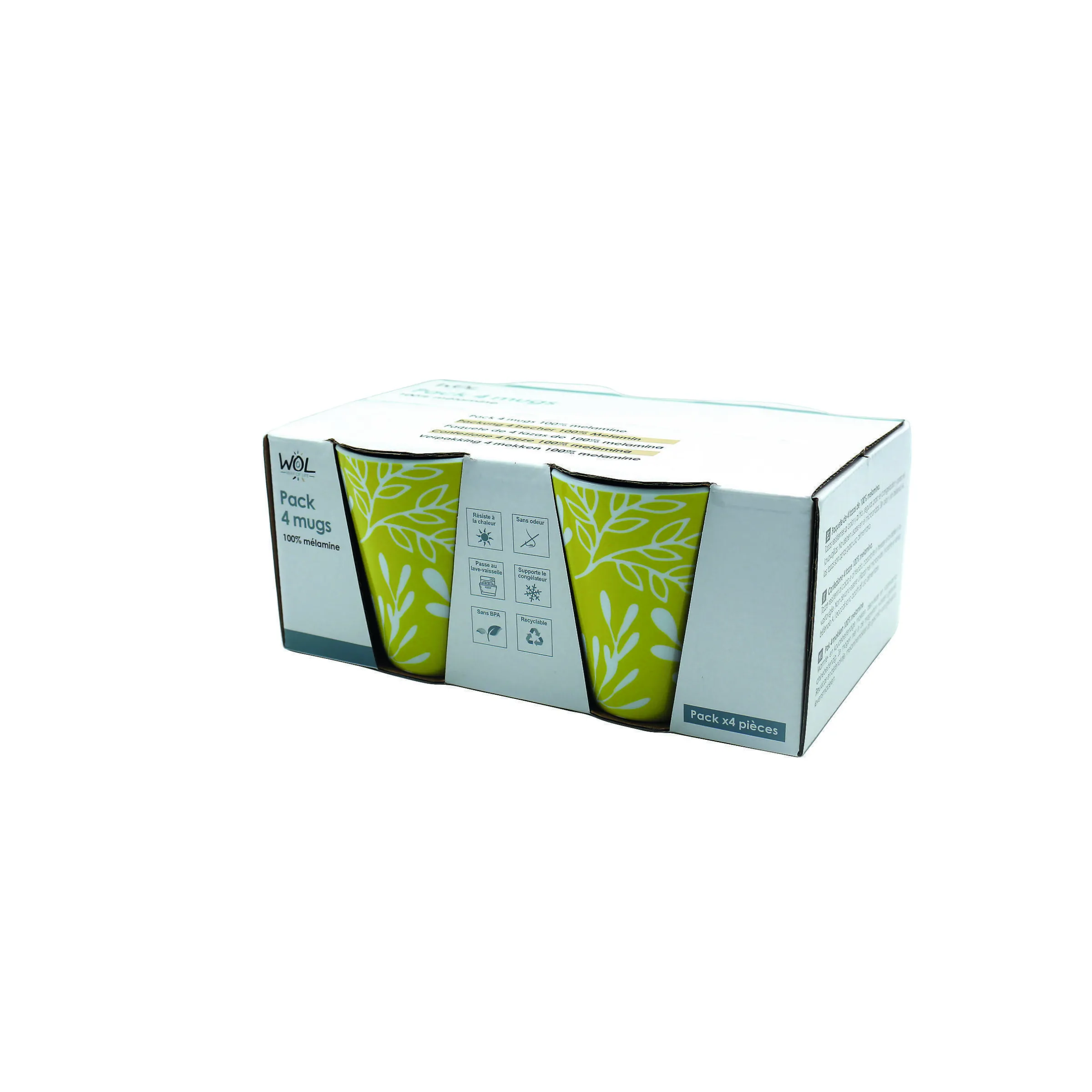 Pack de 4 mugs mélamine Millefiori