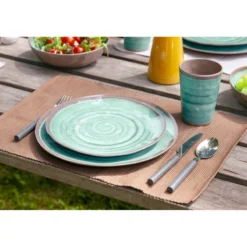 Pack de vaisselle en mélamineHalo Aqua en mélamine 12 Pièces