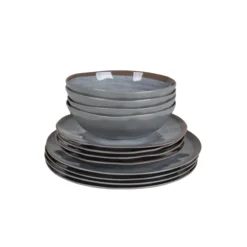 Pack de vaisselle en mélamineHalo Gris et Terra- 12 Pièces