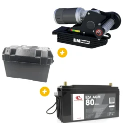 Pack Déplace caravane EM203 + Batterie auxiliaire AGM + Bac à batterie GM noir