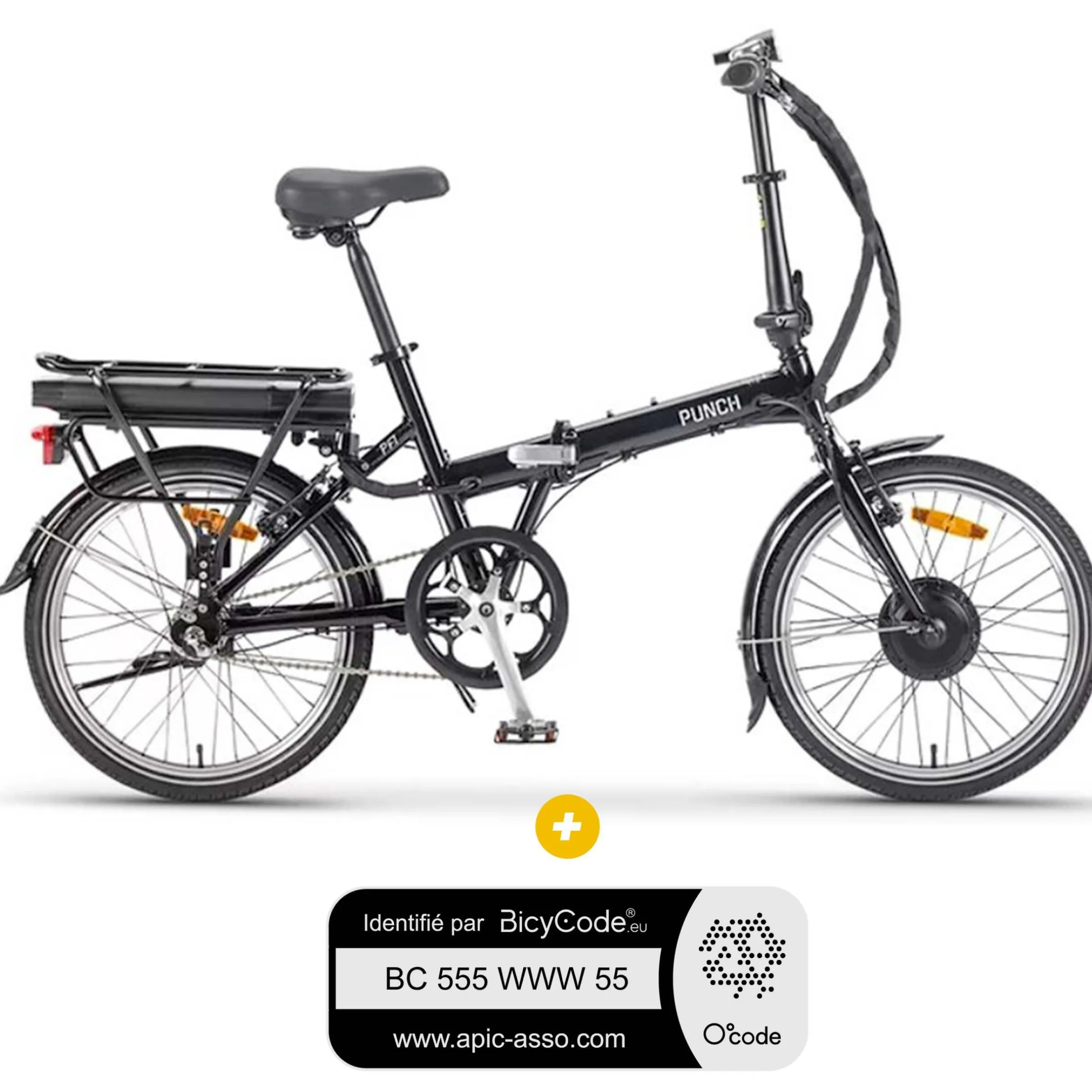 Pack VAE pliant PF1 Noir 10.4Ah + Marquage BicyCode
