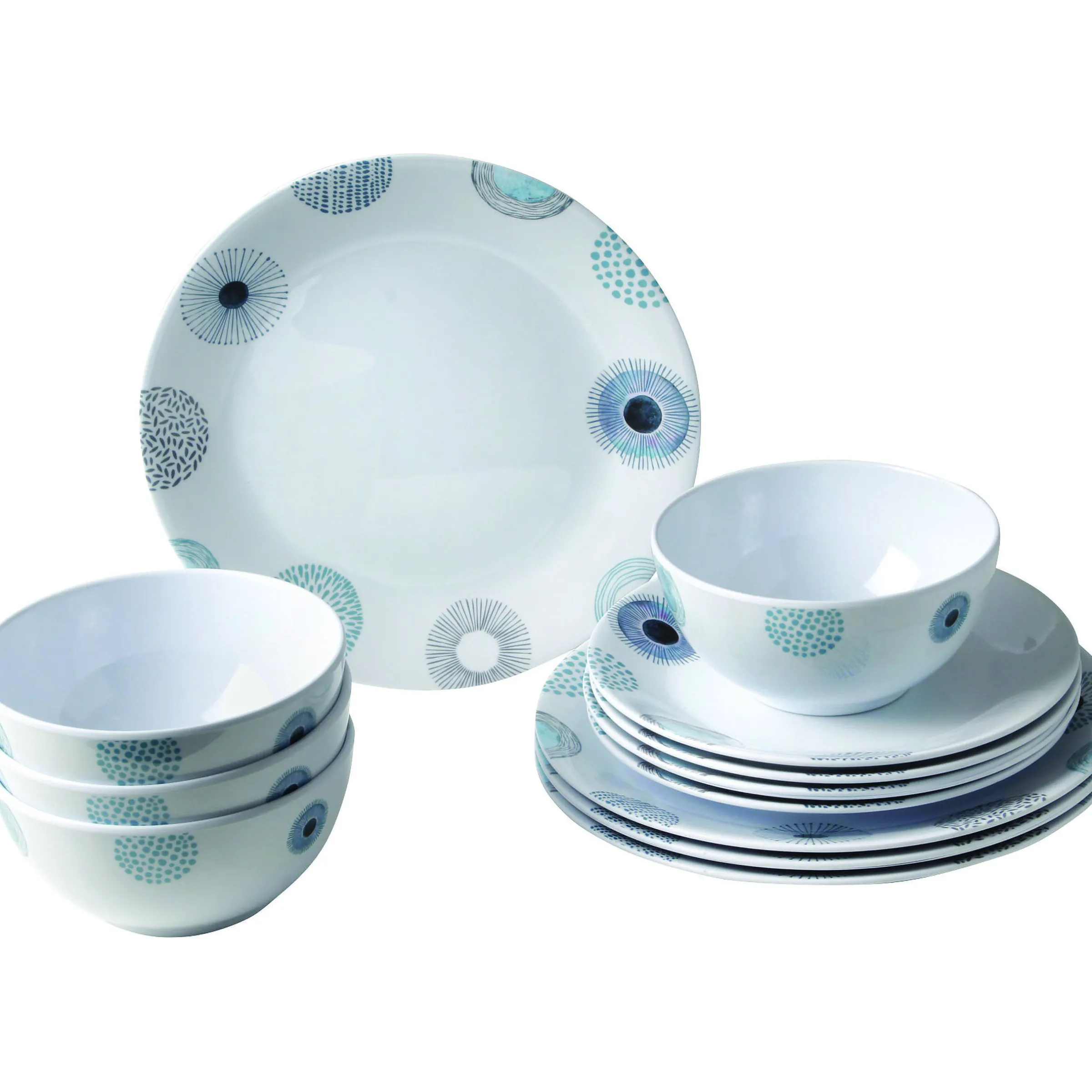 Pack vaisselle mélamine Deep Sea 12 pièces