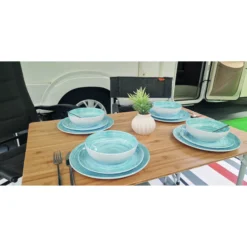 Pack vaisselle mélamine 12 pièces Céleste