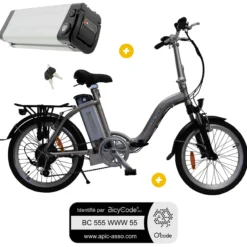 PackVélo à assistance électrique pliant Classic 20'' Gris + Marquage BicyCode