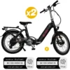Pack 2 Vélos à assistance électrique Confort Plus 20"P - 14Amp pliant CONFORT PLUS 20'' noir + Marquage BicyCode