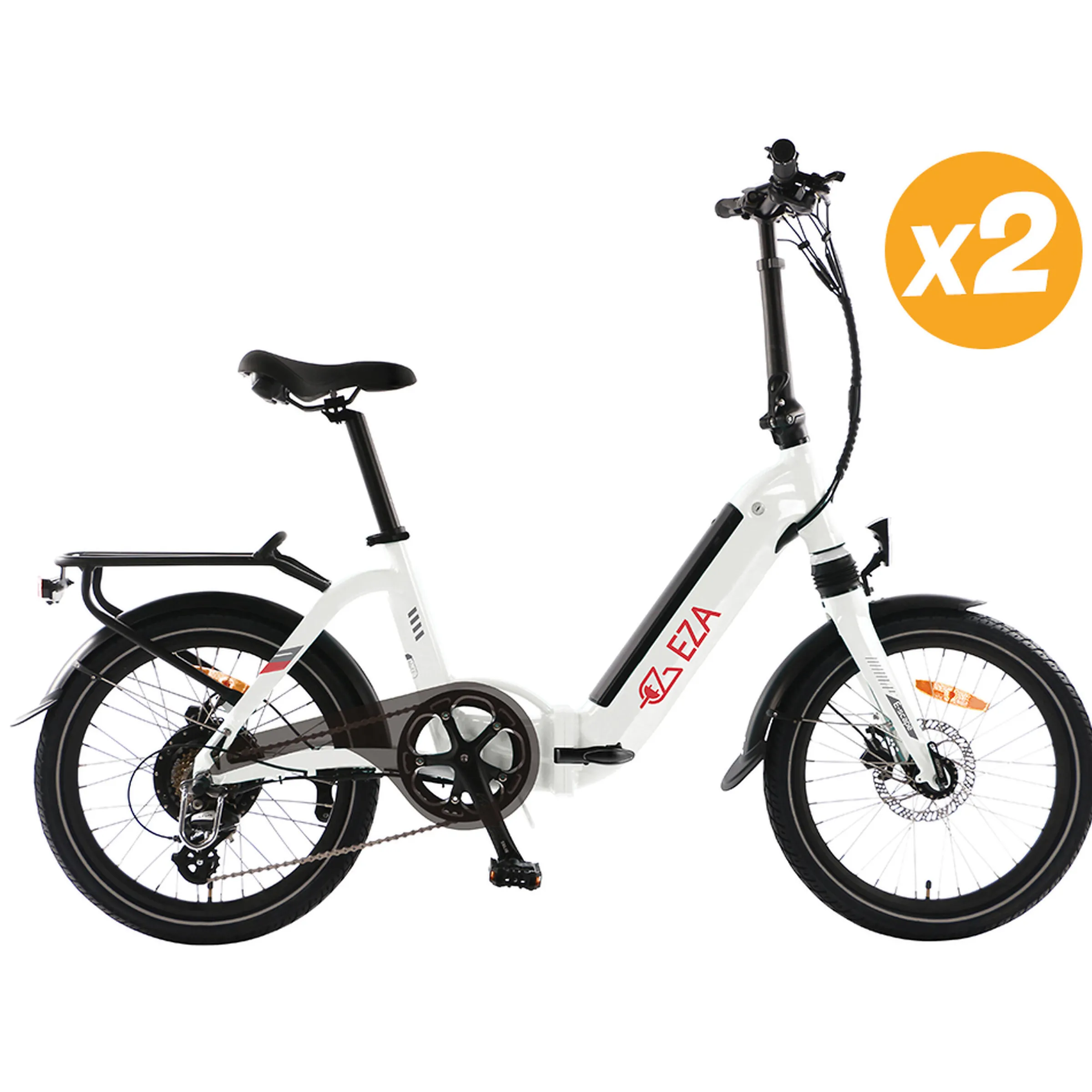 Pack 2 Vélos à assistance électrique Confort Plus 20"P - 14Amp Vélo à assistance électrique pliants Blanc Confort Plus