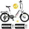 Pack 2 Vélos à assistance électrique Confort Plus 20"P - 14Amp Vélo à assistance électrique pliant Blanc Confort Plus + Marquage BicyCode