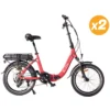 Pack 2 Vélos à assistance électrique Confort 20'' Rouge 10,4Ah