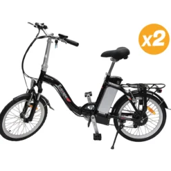 Pack 2 Vélos à assistance électrique pliants Classic 20'' Noir