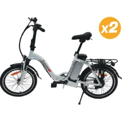 Pack 2 Vélos à assistance électrique pliants Classic 20'' Blanc