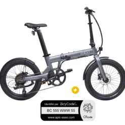 Pack Vélos à assistance électrique pliant CONFORT 20" gris + Marquage BicyCode