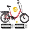 Pack 2 Vélos à assistance électrique Confort 20'' Rouge 13Ah + Marquage BicyCode