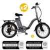 Pack 2 Vélos à assistance électrique pliants Classic 20'' Gris + Marquage BicyCode