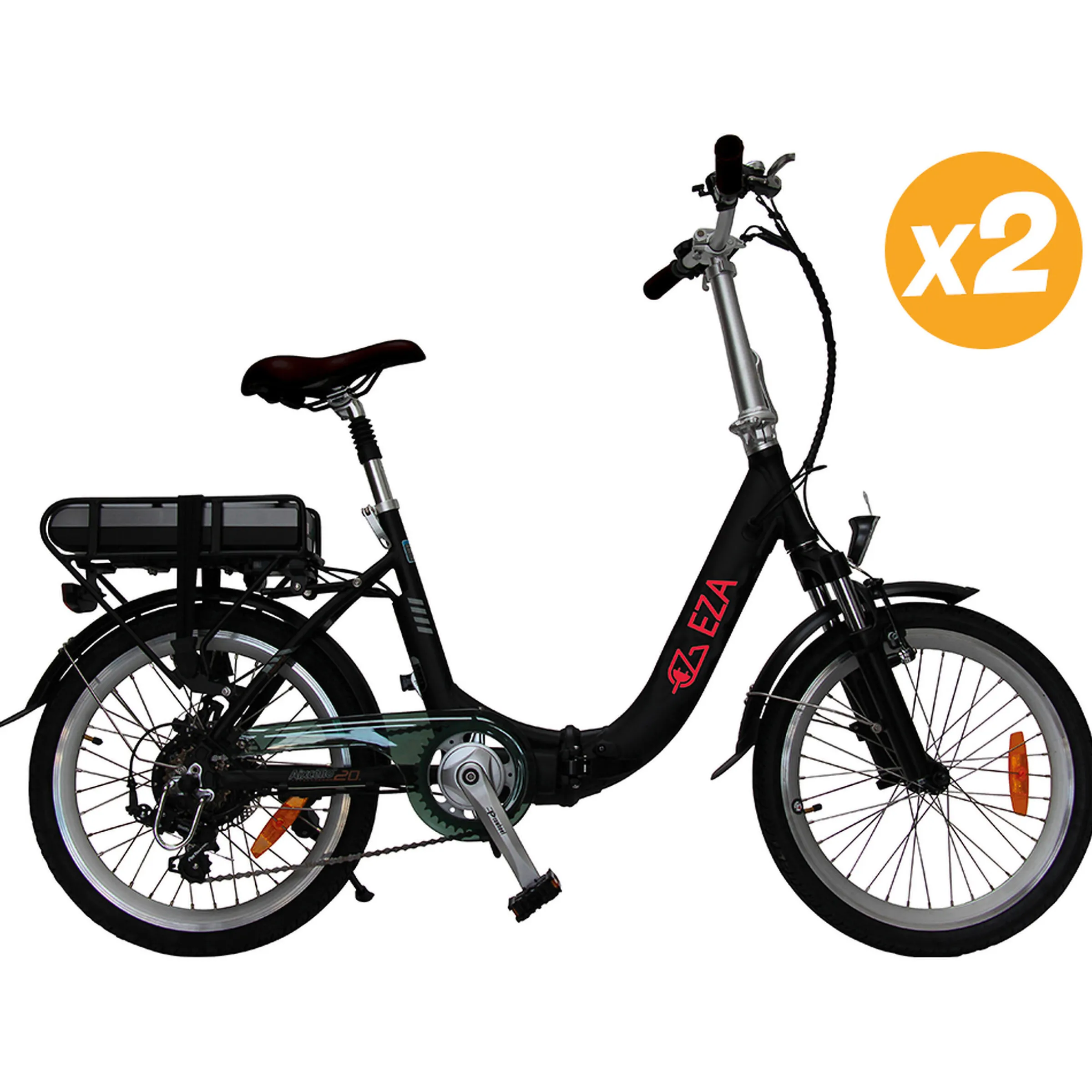 Pack 2 Vélos à assistance électrique Confort 20'' Noir 10,4AH