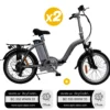 Pack 2Vélos à assistance électrique pliants Classic 20'' Gris + Marquage BicyCode