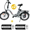 Pack 2 Vélos à assistance électrique pliants Classic 20'' Blanc + Marquage BicyCode