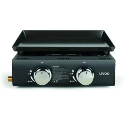 Plancha à gaz 2 brûleurs pour 4 à 6 personnes