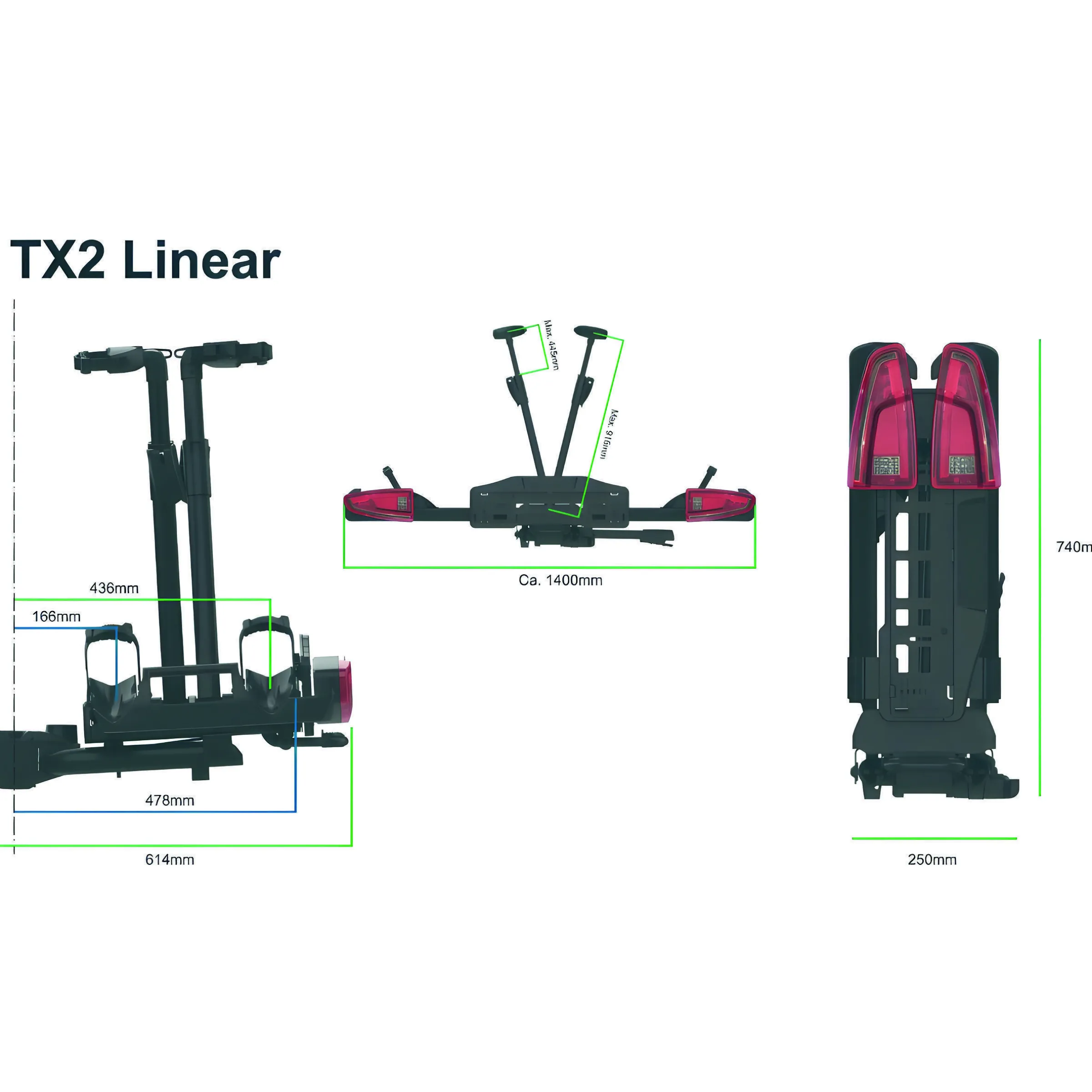 Porte-vélos plateforme basculant TX2