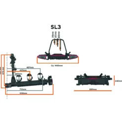 Porte-vélos plateforme coulissant SL3 3 vélos + 1