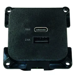 Prise de charge USB avec USB-A et USB-C noir