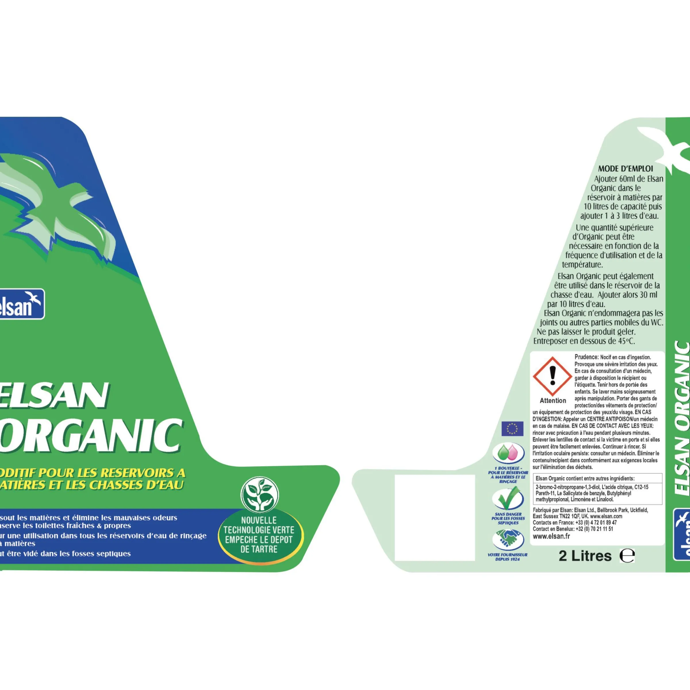 Produit sanitaire Organic 2 litres