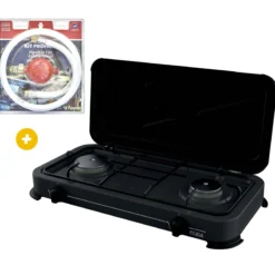 Réchaud à gaz d'extérieur 2 feux + Kit détendeur + lyre spécial BBQ