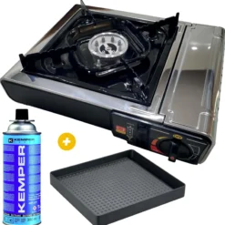 Réchaud à gaz + Grill + Cartouche de gaz