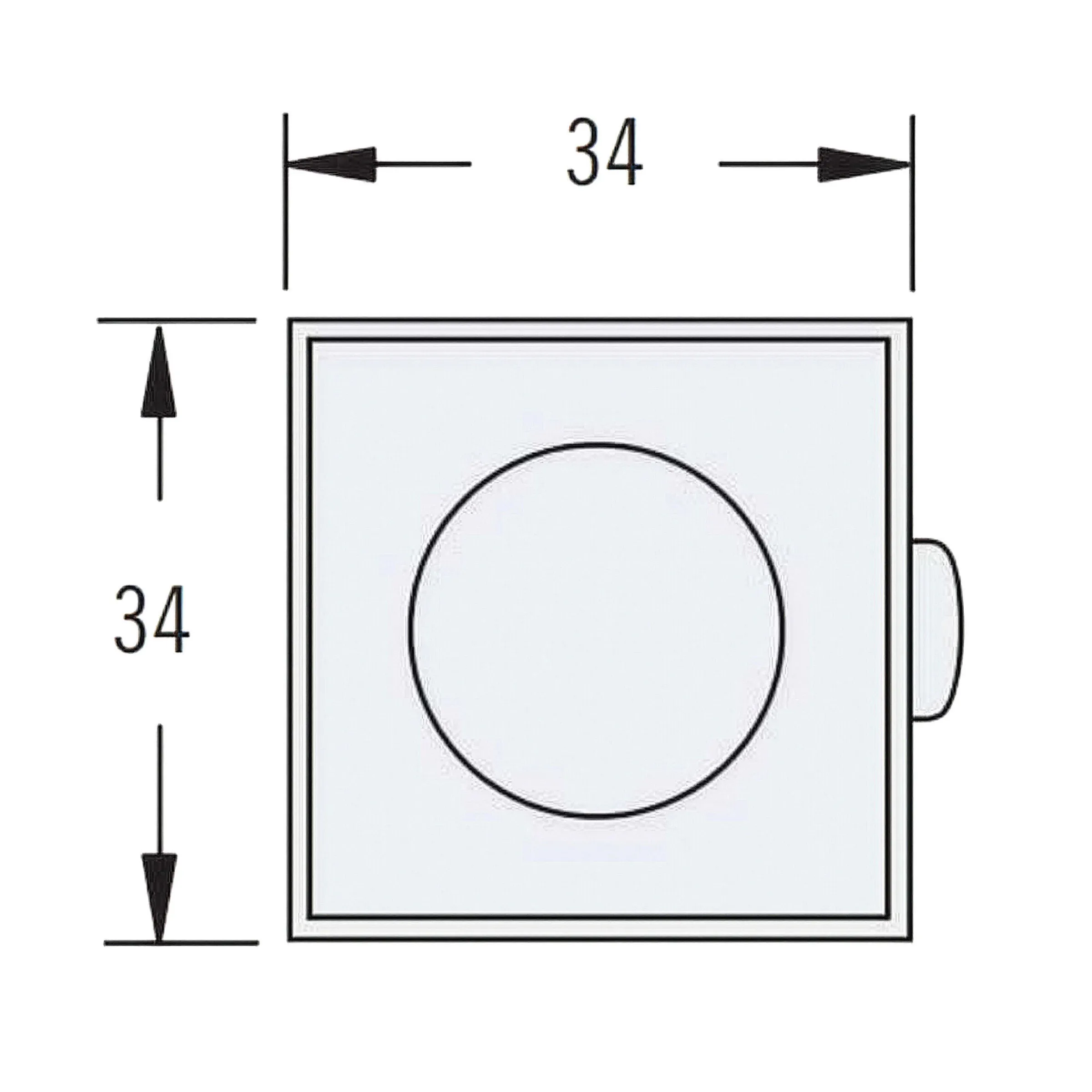 Serrure à fermeture par poussée 34 x 34 mm